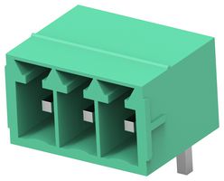TE CONNECTIVITY - BUCHANAN 2842478-3 Terminal Block, 1Row, Green, Header, 3.5 mm, 3 Ways, 8 A, 300 V, Through Hole Right Angle
