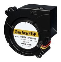 SANYO DENKI 9W1BM12P2M001 Fan Blower, Splash Proof, 12 VDC, DC, 97 mm, 33 mm, 32.8 CFM