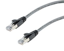 L-COM TRD626ASP-GRY-25F Ethernet Cable, 10 Gigabit, 26AWG, Cat6a, RJ45 Plug to RJ45 Plug