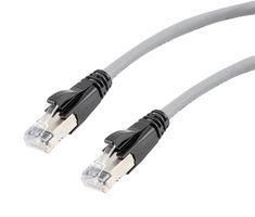 L-COM TRD626ASR-GRY-25F Ethernet Cable, 10 Gigabit, 26AWG, Cat6a, RJ45 Plug to RJ45 Plug