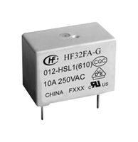 HONGFA HF32FA-G/012-HSL1 Power Relay, Subminiature, SPST-NO, 12 VDC, 10 A, HF32FA-G Series, Through Hole, Non Latching