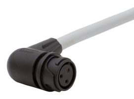 BULGIN LIMITED PXP4003/002/04P Circular Cable Assembly, 90° Circular Plug to Free End, 4 Ways, 6.6 ft, 2 m, Black