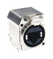 AMPHENOL AUDIO RJX8FB5HLPEB Modular Connector, RJ45 Jack, 1 x 1 (Port), 8P8C, Cat5e, IP40, Panel PCB Mount