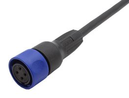 BULGIN LIMITED PXP4000/002/06S Circular Cable Assembly, Circular Receptacle to Free End, 6 Ways, 6.6 ft, 2 m, Black