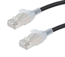 L-COM TRD630ADS-BLK-2F Ethernet Cable, Cat6a, RJ45 Plug to RJ45 Plug, SFTP (Screened Foiled Twisted Pair), Black, 610 mm