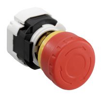 IDEC XA1E-BV302-R Emergency Stop Switch, DPST-NC, Pushlock Reset/Push-Pull, Solder, 3 A, 250 V, 250 V