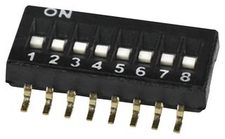 SAME SKY DS05-127-2-02BK-SMT-TR DIP / SIP Switch, 2 Circuits, Flat Slide, Surface Mount, SPST, 24 V, 25 mA
