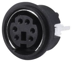 SAME SKY MD-60SV DIN Audio / Video Connector, Mini, 6 Contacts, Receptacle, PCB Mount, Through Hole Vertical