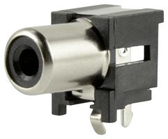 SAME SKY RCJ-043 RCA (Phono) Audio / Video Connector, Through Hole, R/A, 2 Contacts, Jack, Nickel Plated Contacts
