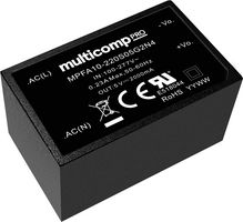 MULTICOMP PRO MPFA10-220S12G2N4 AC/DC PCB Mount Power Supply (PSU), ITE, Industrial & Household, 1 Output, 10 W, 12 V, 833 mA