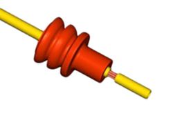 AMPHENOL INDUSTRIAL USCM49711 Connector Accessory, Size 16, 1.2-1.6mm Cable, Red, Cable Seal