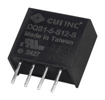 CUI DQS1-12-S12-S Isolated Through Hole DC/DC Converter, ITE, SIP, 1:1, 1 W, 1 Output, 12 V