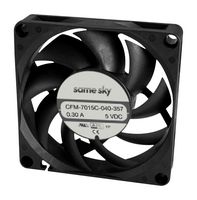 SAME SKY CFM-7010C-130-283-20 DC Axial Fan, 12 V, Square, 70 mm, 10.9 mm, omniCOOL, 18.11 CFM