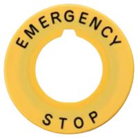 IDEC HNAV-27 Name Plate, TWTD Series Oiltight Switch and Pilot Device, Emergency Stop, 60 mm