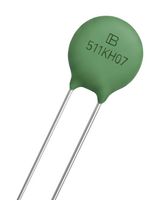YAGEO 511KH07-AT TVS Varistor, 320 V, 415 V, 7D Series, 845 V, Disc 7mm, Metal Oxide Varistor (MOV)