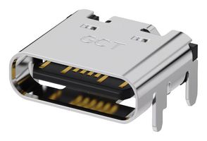 GCT USB4930-00-A USB Connector, USB Type C, USB 2.0, Receptacle, 16 Ways, Surface Mount, Through Hole Mount