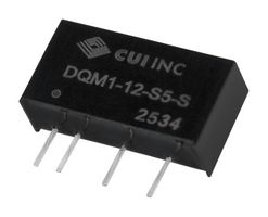 CUI DQM1-5-S5-S Isolated Through Hole DC/DC Converter, ITE & Industrial, SIP, 1:1, 1 W, 1 Output, 5 V