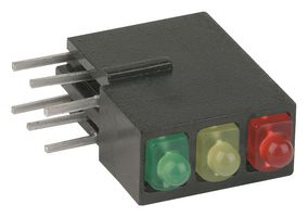 MENTOR 1905.2221 Circuit Board Indicator, Red, 3 LEDs, Through Hole, 2mm, 20 mA, 50 mcd