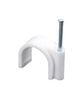 MULTICOMP PRO MP016714 Fastener, Round, Nail Mount Cable Clamp, 12 mm, PE (Polyethylene), White
