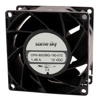 SAME SKY CFM-8025BG-480-561 DC Axial Fan, 48 V, Square, 80 mm, 25 mm, Ball Bearing, 84.45 CFM