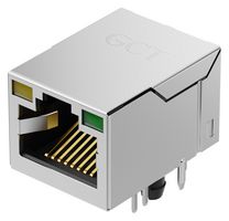 GCT MGB005-1CF1B002H Modular Connector, Yel & Grn LED, RJ45 Jack, 1 x 1 (Port), 8P8C, Through Hole Mount