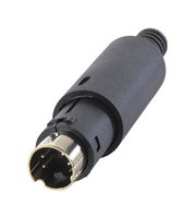 SAME SKY MD-40 DIN Audio / Video Connector, 4 Contacts, Plug, Cable Mount, Solder, Silver Plated Contacts