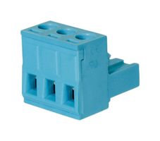 SAME SKY TBP01P1-508-03BE Pluggable Terminal Block, Blue, 5.08 mm, 3 Ways, 28 AWG, 12 AWG, 2.5 mm², Push In, Screw