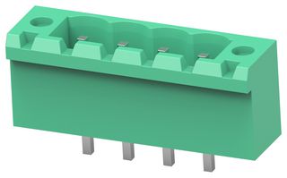 TE CONNECTIVITY - BUCHANAN 2842522-4 Terminal Block, PA66, Green, 1Row, w/Flange, Header, 5.08 mm, 4 Ways, 8 A, 300 V