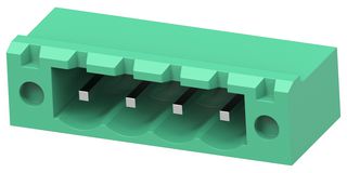 TE CONNECTIVITY - BUCHANAN 2842524-4 Terminal Block, PA66, Green, 1Row, w/Flange, Header, 5.08 mm, 4 Ways, 15 A, 300 V