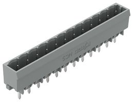 WAGO 231-142/001-000 Terminal Block, PA66, Grey, 1Row, Header, 5 mm, 12 Ways, 12 A, 630 V, Through Hole Vertical