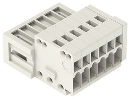 WAGO 733-205 Pluggable Terminal Block, 2.5 mm, 5 Ways, 28 AWG, 20 AWG, 0.5 mm², Clamp