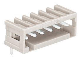 WAGO 733-367 Terminal Block, PA66, Light Gray, 1Row, Header, 2.5 mm, 7 Ways, 6 A, 320 V