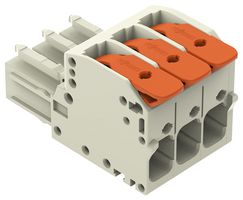 WAGO 831-1103 Pluggable Terminal Block, 7.62 mm, 3 Ways, 20 AWG, 8 AWG, 10 mm², Push In