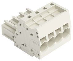 WAGO 831-3104 Pluggable Terminal Block, 7.62 mm, 4 Ways, 20 AWG, 8 AWG, 10 mm², Push In