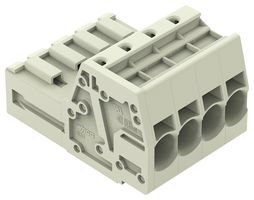 WAGO 831-3204 Pluggable Terminal Block, 7.62 mm, 4 Ways, 20 AWG, 8 AWG, 10 mm², Push In