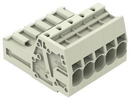 WAGO 831-3205 Pluggable Terminal Block, 7.62 mm, 5 Ways, 20 AWG, 8 AWG, 10 mm², Push In