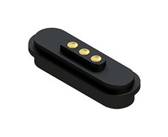 EDAC MPF-VC0-103-2P01-A00 Magnetic Connector, POGO Rectangular, 3 Contacts, Receptacle, Vertical, 2.8 mm, 3 A, Black