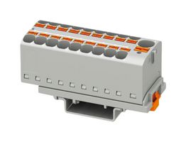 PHOENIX CONTACT 3273636 Panel Mount Barrier Terminal Block, 32 A, 800 V, 19 Pole, 9, Push In, 10 AWG
