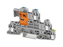 PHOENIX CONTACT 3076028 DIN Rail Mount Terminal Block, Grey, 5 Ways, 24 AWG, 12 AWG, 4 mm², Screw, 24 A