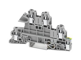PHOENIX CONTACT 3076029 DIN Rail Mount Terminal Block, Grey, 5 Ways, 24 AWG, 12 AWG, 4 mm², Screw, 24 A