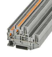 PHOENIX CONTACT 3210871 DIN Rail Mount Terminal Block, Grey, 4 Ways, 26 AWG, 12 AWG, 4 mm², Push In, 22 A