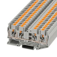 PHOENIX CONTACT 3212934 DIN Rail Mount Terminal Block, Grey, 4 Ways, 20 AWG, 8 AWG, 10 mm², Push In, 41 A