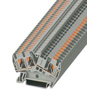 PHOENIX CONTACT 3213604 DIN Rail Mount Terminal Block, Grey, 3 Ways, 24 AWG, 10 AWG, 6 mm², Push In, 32 A
