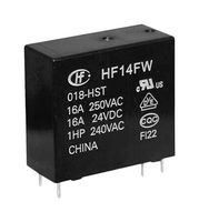 HONGFA HF14FW/012-HST Power Relay, Plastic Sealed, SPST-NO, 12 VDC, 16 A, HF14FW Series, Through Hole, Non Latching