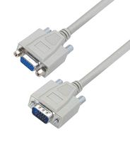 L-COM CHD15MF-2.5 Computer Cable, HD-15 Plug, HD-15 Receptacle, 2.5 ft, 762 mm, Light Grey, CHD15MF Series