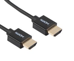 L-COM VHA00022-1F Audio / Video Cable Assembly, SuperThin High Speed, HDMI Plug, HDMI Plug, 1 ft, 305 mm, Black