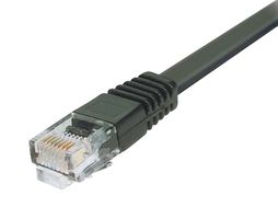 L-COM TRD855FLAT-2 Ethernet Cable, Cat5e, RJ45 Plug to RJ45 Plug, Black, 610 mm, 24 "