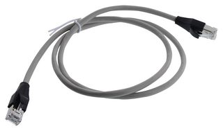 L-COM TRD855SCR-3 Ethernet Cable, Cat5e, RJ45 Plug to RJ45 Plug, STP (Shielded Twisted Pair), Grey, 900 mm, 3 ft