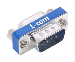L-COM DGF9MF D Sub Connector Adapter, Standard D Sub, Plug, 9 Ways, Standard D Sub, Receptacle, 9 Ways