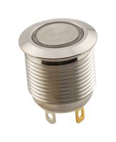 SAME SKY PBM1-M-R2-F-SS-67 Vandal Resistant Switch, 2V LED, PBM1 Series, 16 mm, SPST-NO-DM, Off-(On), Round Flush, Natural